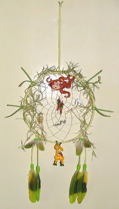 DIEREN uit de JUNGLE Dromenvanger / Dreamcatcher (Oerwoud): Ring=20cm - nr. 1