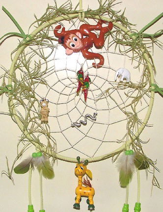 DIEREN uit de JUNGLE Dromenvanger / Dreamcatcher (Oerwoud): Ring=20cm - Afbeelding 2