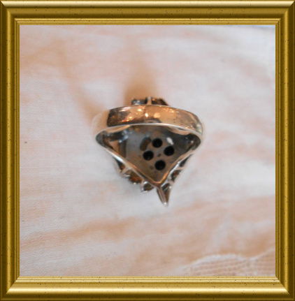 Mooie zilveren ring met zwarte steentjes - Afbeelding 5