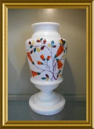 Antieke opaline glazen vaas - nr. 1
