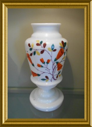 Antieke opaline glazen vaas - Afbeelding 2