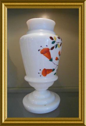 Antieke opaline glazen vaas - Afbeelding 3
