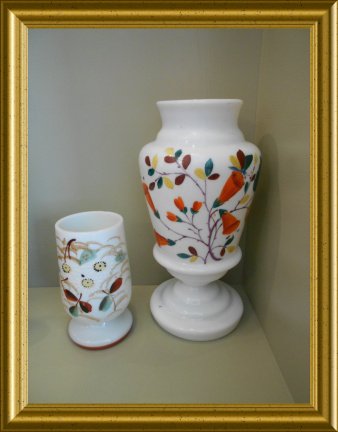 Antieke opaline glazen vaas - Afbeelding 6