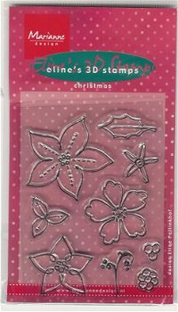 Clearstamp EC0097 3D Chistmas Flowers - 1