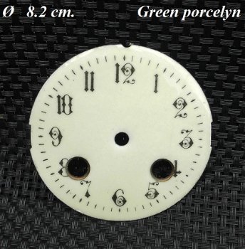 Wijzerplaat = Franse pendule = Green porcelyn =24794 - 0