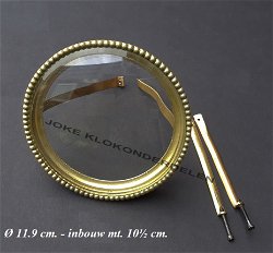 Franse pendule deur = geslepen bol glas = 40021