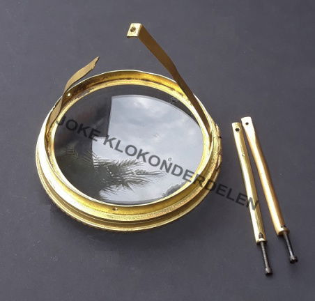 Franse pendule deur = geslepen bol glas = 40021 - Afbeelding 2