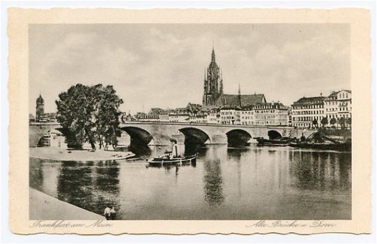 P013 Frankfurt am Main Alte Brucke und Dom / Duitsland - 1