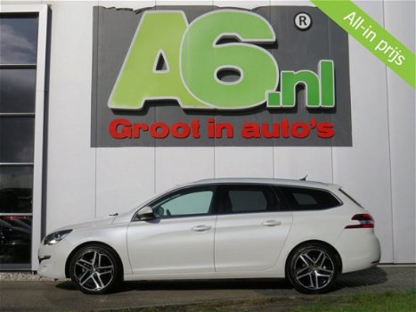 Peugeot 308 SW - 1.6 BlueHDI Blue Lease Executive Cognac Leder Stoelverw Panoramadak Navi Clima PDC - 1