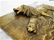 Vienna, Wiener Bronze prachtige wandplak met leeuwen - 2 - Thumbnail