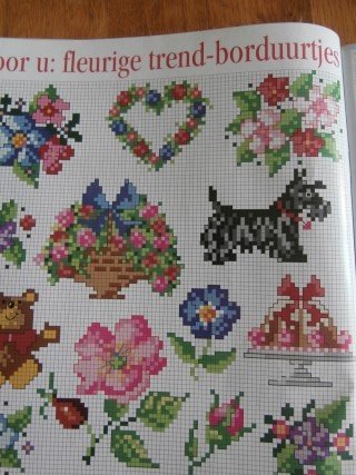 Margriet Borduren Nr 3-1993. Met o.a.merklap berenalfabet en antieke rozen borduren - Afbeelding 5