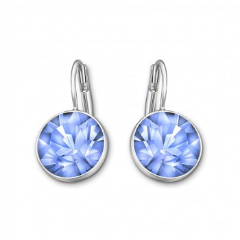 1001 oorbellen bella oorringen zilver met blauw swarovski kristal rivoli sale - 6