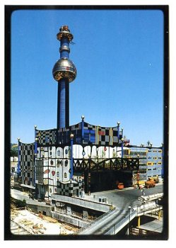 P070 Wenen Wien Hundertwasser Fernwarmewerk Spittelau Oostenrijk - 1