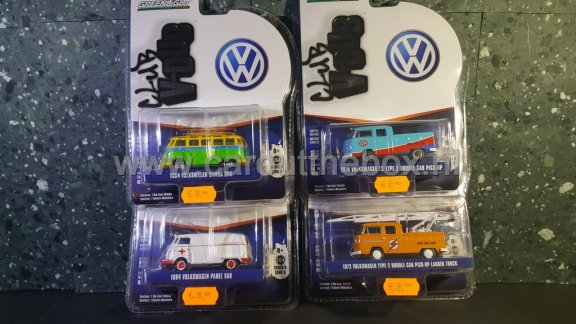 Set van 4 VW volkswagen t1 bussen 1:64 Greenlight - 1