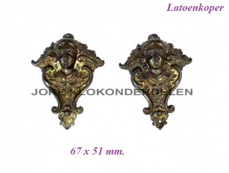 === 2 Ornamentjes = latoenkoper = oud === 40674 - 1