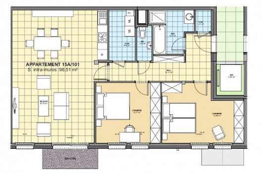 6880 Bertrix : nieuwbouw appartement, 2 slpkrs, 106m², terras, lift, parking, … - 8