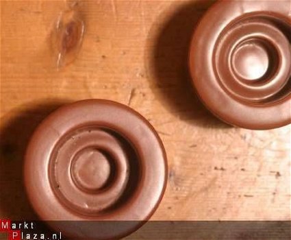 chocoladebruine kaarsenstanders/kandelaars - 3