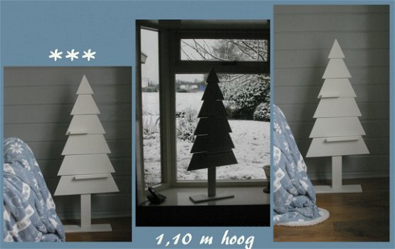 houten 'kerstboom' voor o.a. voor het raam/in de vensterbank - 1