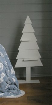 houten 'kerstboom' voor o.a. voor het raam/in de vensterbank - 2