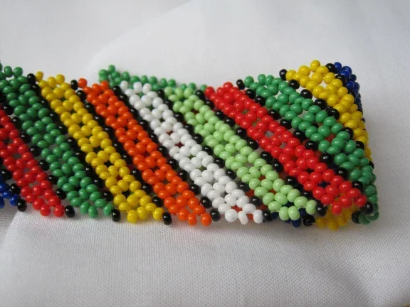 Armband gekleurde glaskraaltjes hippie boho 19.3 cm - Afbeelding 6