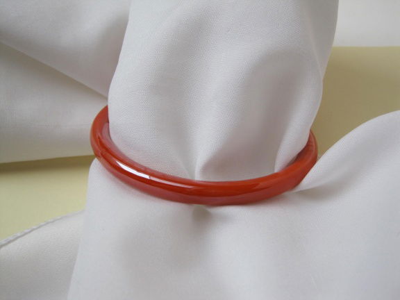 Armband oranje/ rood iriserend Peking glas 6.4 cm - nr. 1