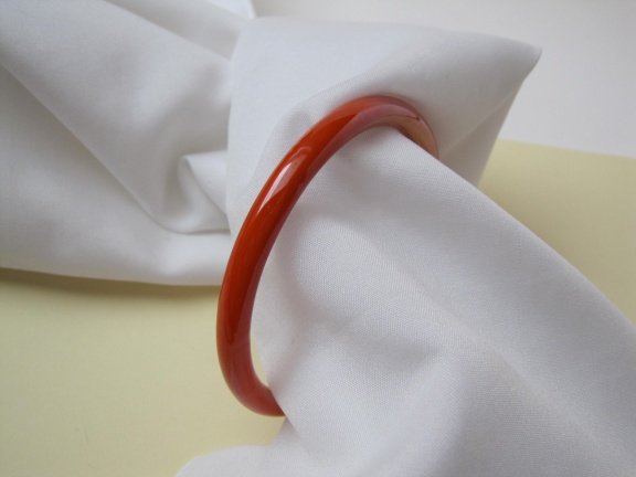 Armband oranje/ rood iriserend Peking glas 6.4 cm - Afbeelding 6