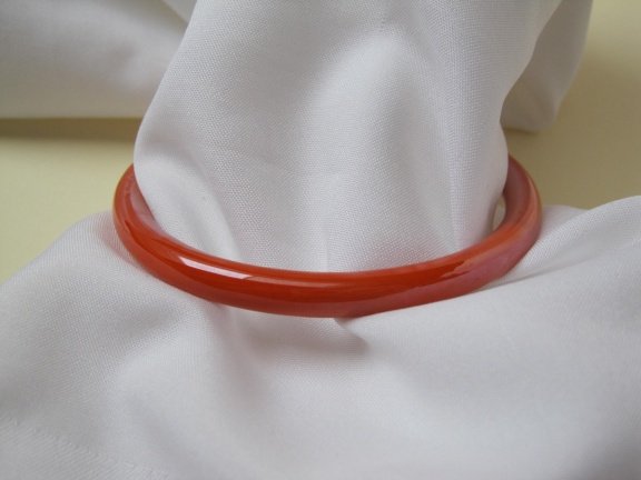 Armband oranje/ rood iriserend Peking glas 6.4 cm - Afbeelding 7