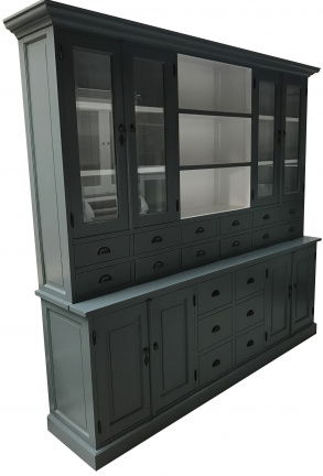 Buffetkast Baarn Engels groen - wit 250 x 50/40 x 220cm - nr. 1