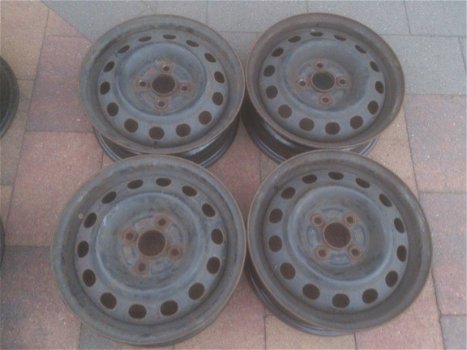 4 Stalen Velgen 14 Inch Honda Civic Logo CRX 4x100 - 3