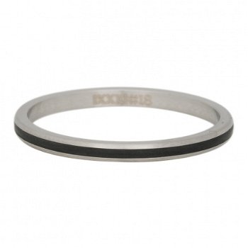 Smalle ring iXXXi Line BLACK zilver - 1
