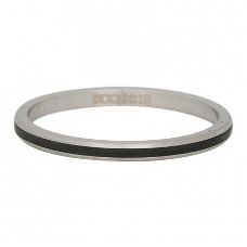 Smalle ring iXXXi Line BLACK zilver