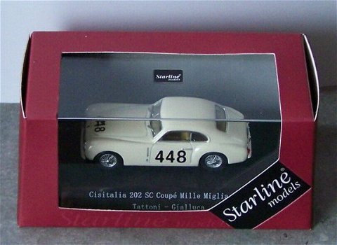 1:43 Starline Cisitalia 202 SC Coupe 1949 MM Mille Miglia rally race #448 - 1