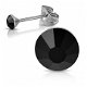 Zwarte ronde kleine zirkonia oorknopjes chirurgisch staal - 1 - Thumbnail