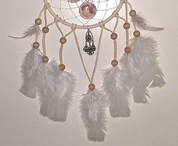 ART NOUVEAU Dreamcatcher met afbeeldingen van A.MUCHA: Ring=15cm, Lengte 40cm