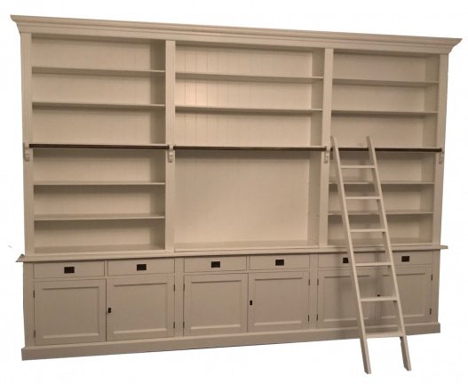 Boekenkast Reewijk XXL wit 370 x 36 x 260cm incl. trap - nr. 1