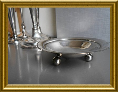 Mooi verzilverd schaaltje op bolpootjes // vintage silverplated dish - 2