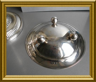 Mooi verzilverd schaaltje op bolpootjes // vintage silverplated dish - 3