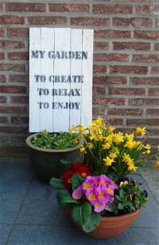 TUIN DECORATIE HOUT MY GARDEN 59 x 35 CM Nieuw - 2