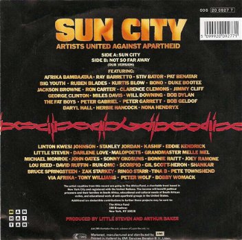 singel Artist United Against Apartheid - Sun city / Not so far away - 2