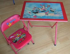 KINDER TAFEL- EN KLAPSTOELTJE ROOD