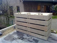 Container ombouw van gebruikt steigerhout!