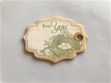 Graphic 45 Time to Flourish chipboard piece: For you