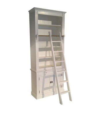 Boekenkast Leerdam wit wit 100 x 36 x 240cm incl. trap - nr. 1