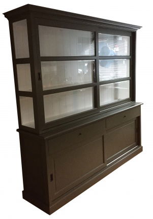 Buffetkast Lisse olijfgroen - wit 235 x 50/40 x 210cm - nr. 1