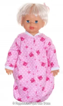 Pop 38 cm Roosjes pyjama/slaapzak