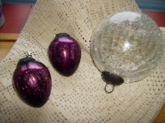 kerstballen groot en middel allen van glas - nr. 1