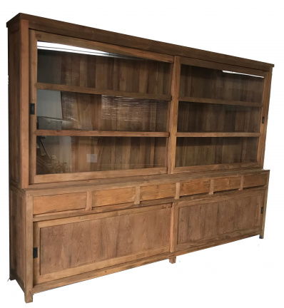Winkelkast Kootwijk teak laden greeploos 300 x 50/40 x 220cm - nr. 1