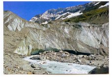 T083 Das Gletschertor des Langgltschers Die Junge Lonza / Lotschental Wallis / Zwitserland