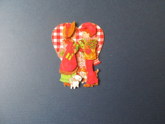 k231 KERST 3d plaatje, kinderen / hart - nr. 1
