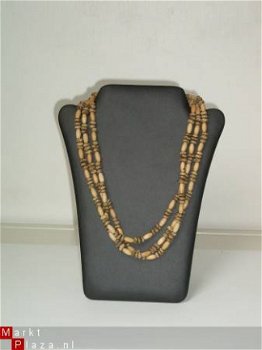 houten naturel ketting. Nieuw! - 1